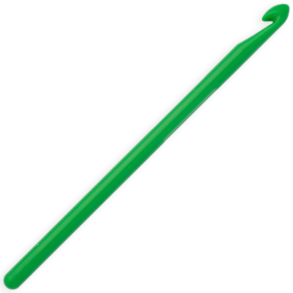Pony Colour 4 mm 15 cm Plastic Crochet Hook, Green- 44359