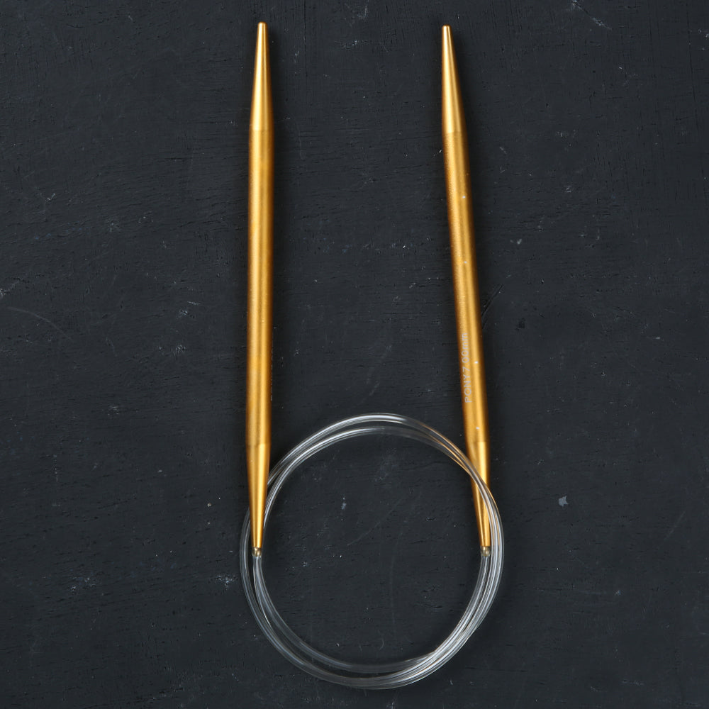 Pony Colour Smooth Durable 80 cm 7mm Circular Knitting Needle, Yellow - 48415