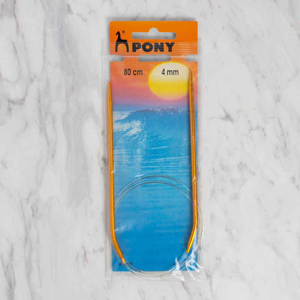 PONY COLOUR 4 MM 80 CM CIRCULAR NEEDLE, YELLOW - 50809