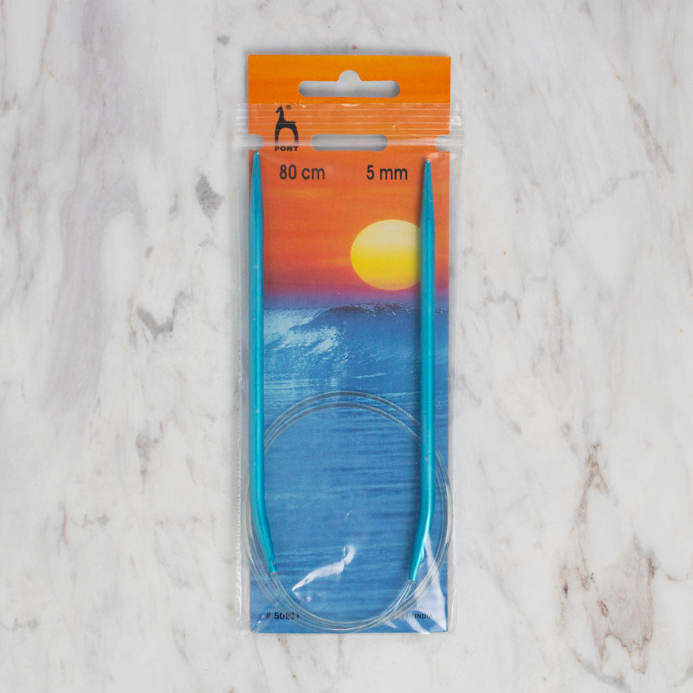 PONY COLOUR 5 MM 80 CM CIRCULAR NEEDLE, BLUE - 50811
