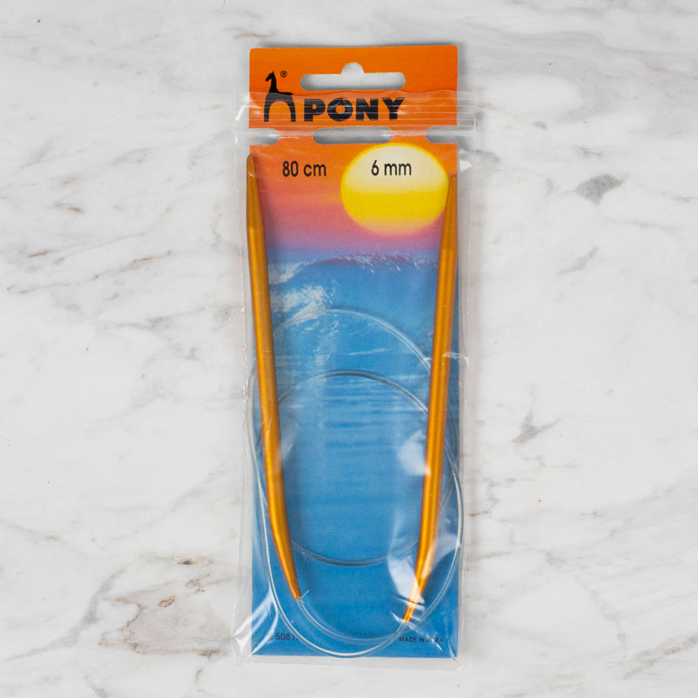 PONY COLOUR 6 MM 80 CM CIRCULAR NEEDLE, YELLOW - 50813