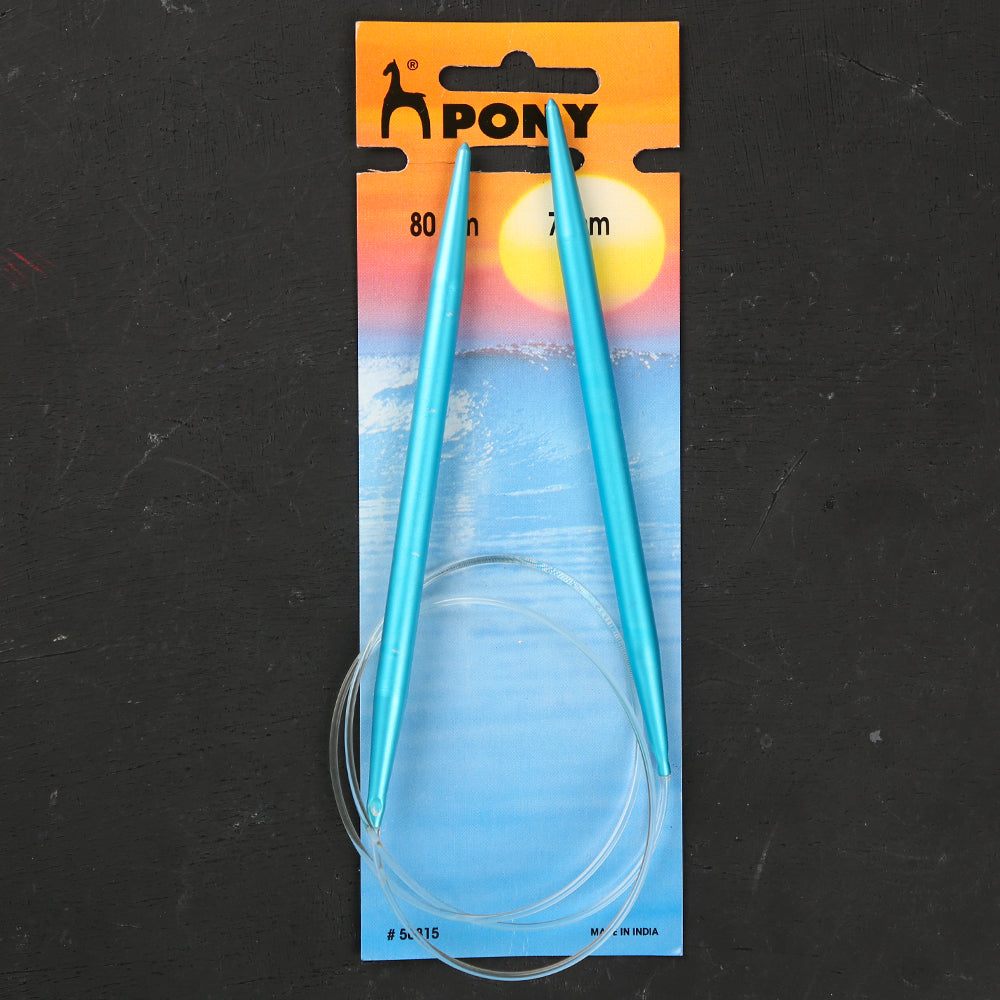PONY COLOUR 7 MM 80 CM CIRCULAR NEEDLE, BLUE - 50815