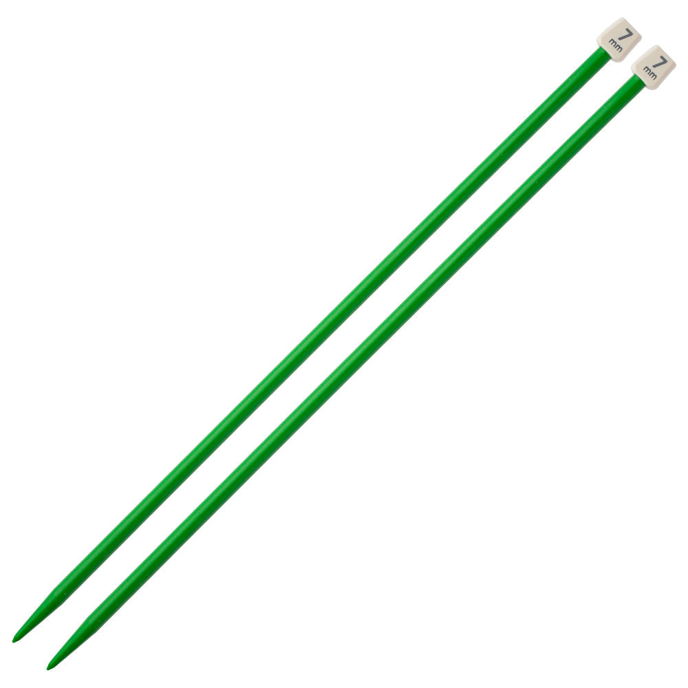 Pony Colour 7 mm 35 cm Plastic Knitting Needle, Green - 57665
