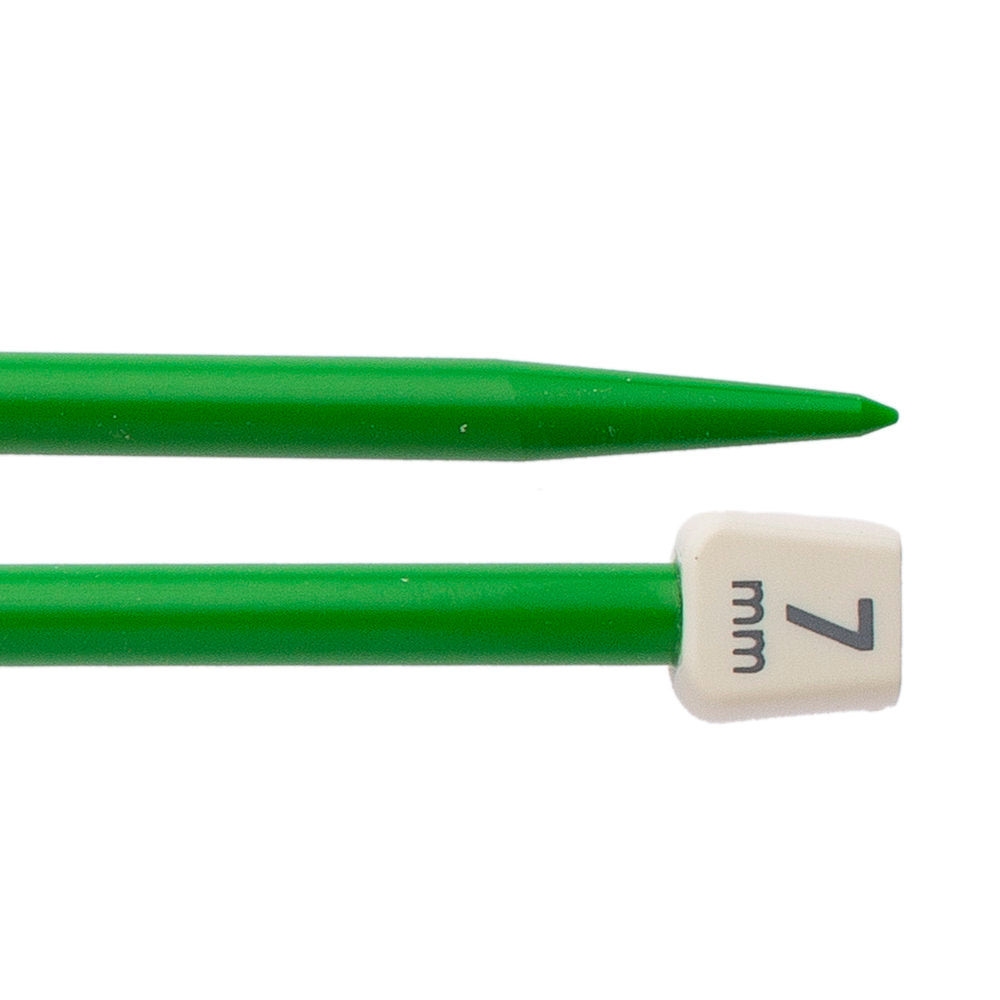 Pony Colour 7 mm 35 cm Plastic Knitting Needle, Green - 57665