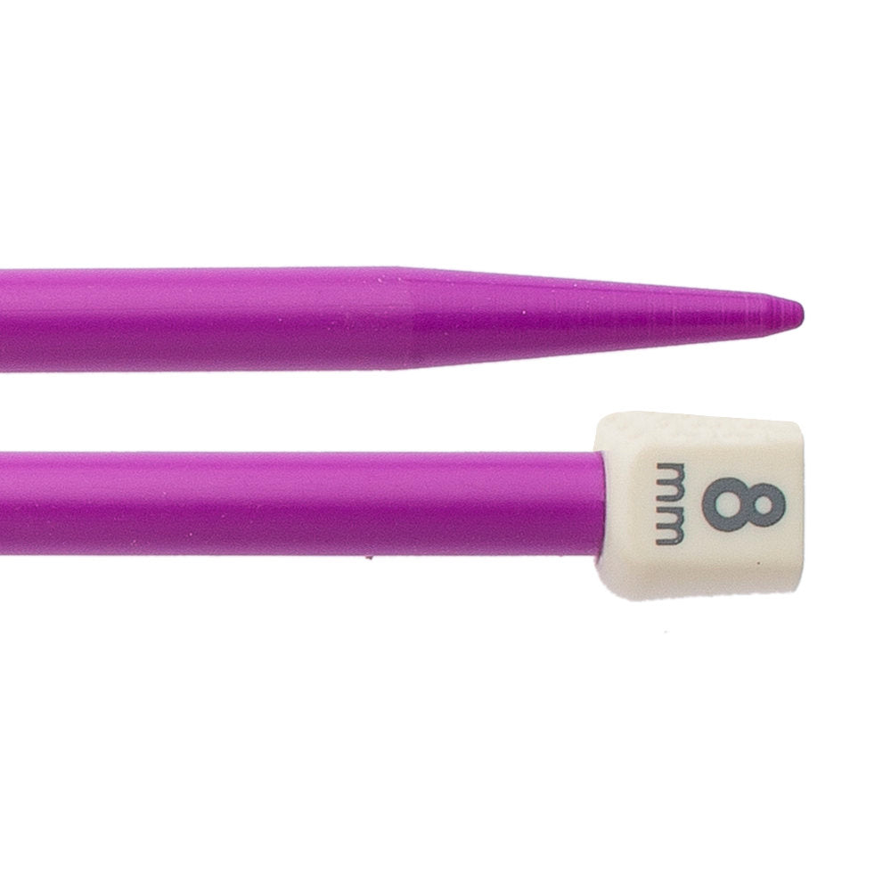 Pony Colour 8 mm 35 cm Plastic Knitting Needle, Purple - 57667