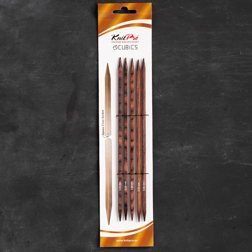 KnitPro Symfonie Cubics 5.5mm 20cm Cubic Double Pointed Needle - 25116