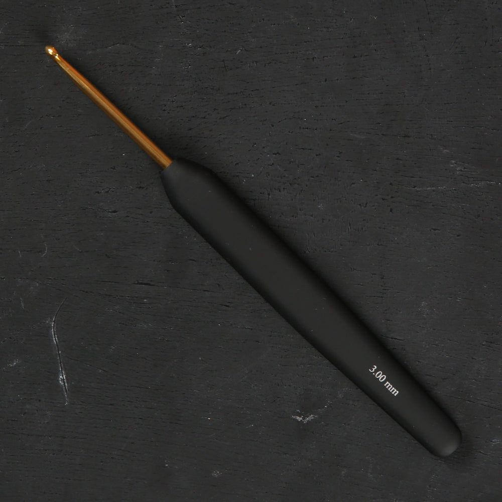 KnitPro Aluminum Gold 3mm Crochet Hook, Black - 30803