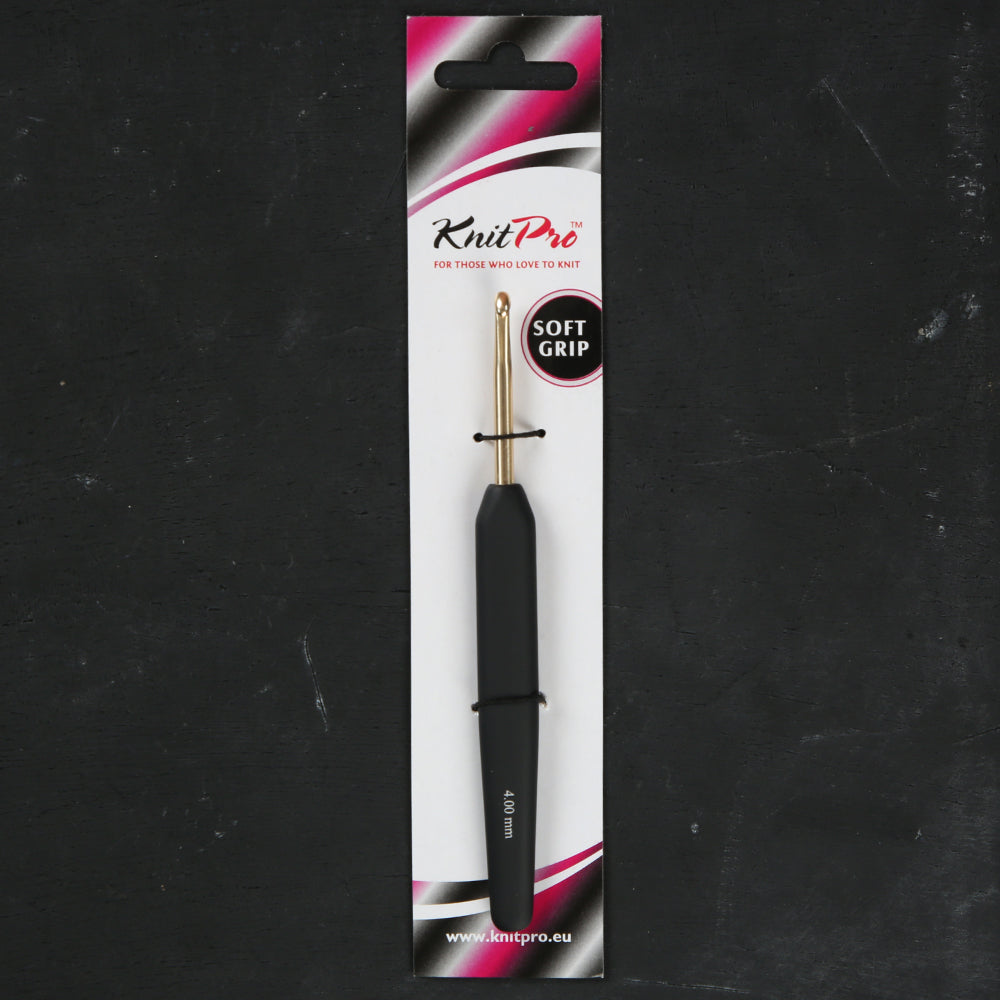 KnitPro Aluminum Gold 4 mm Crochet Hook, Black - 30805
