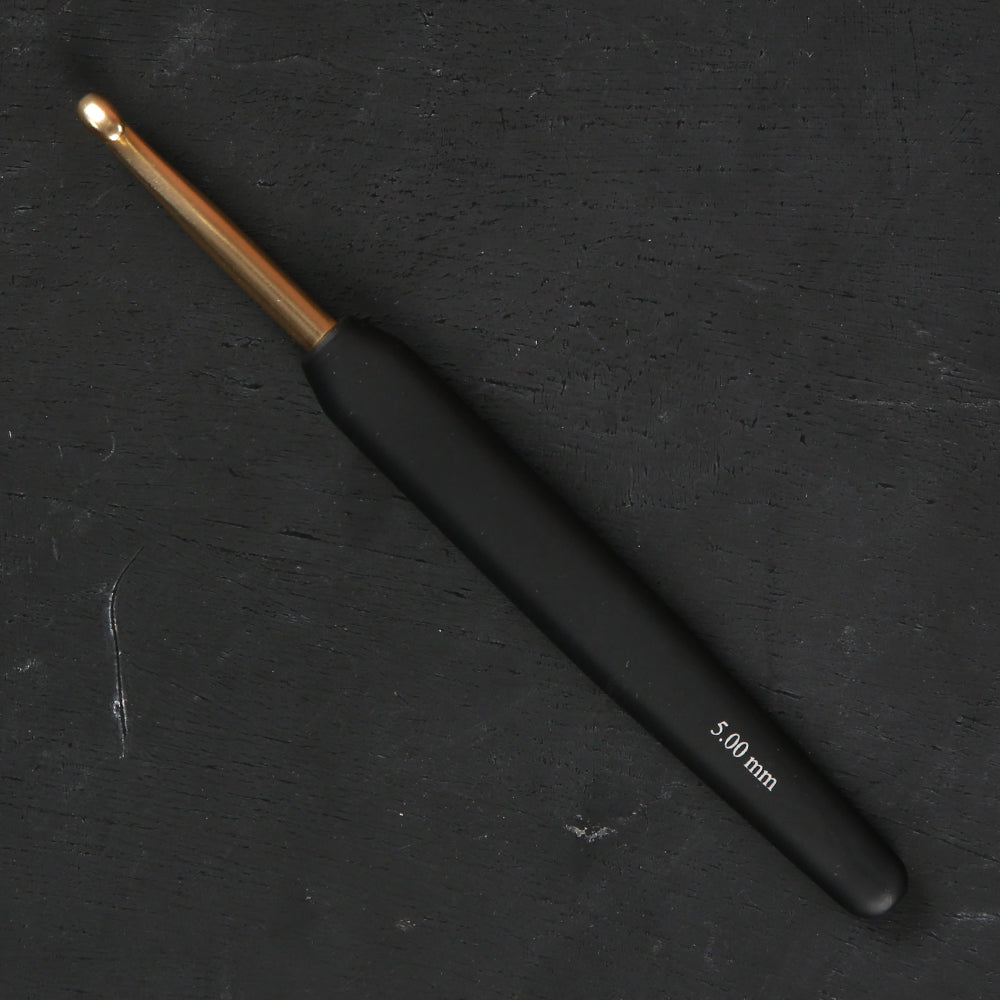 KnitPro Aluminum Gold 5mm Crochet Hook, Black - 30807