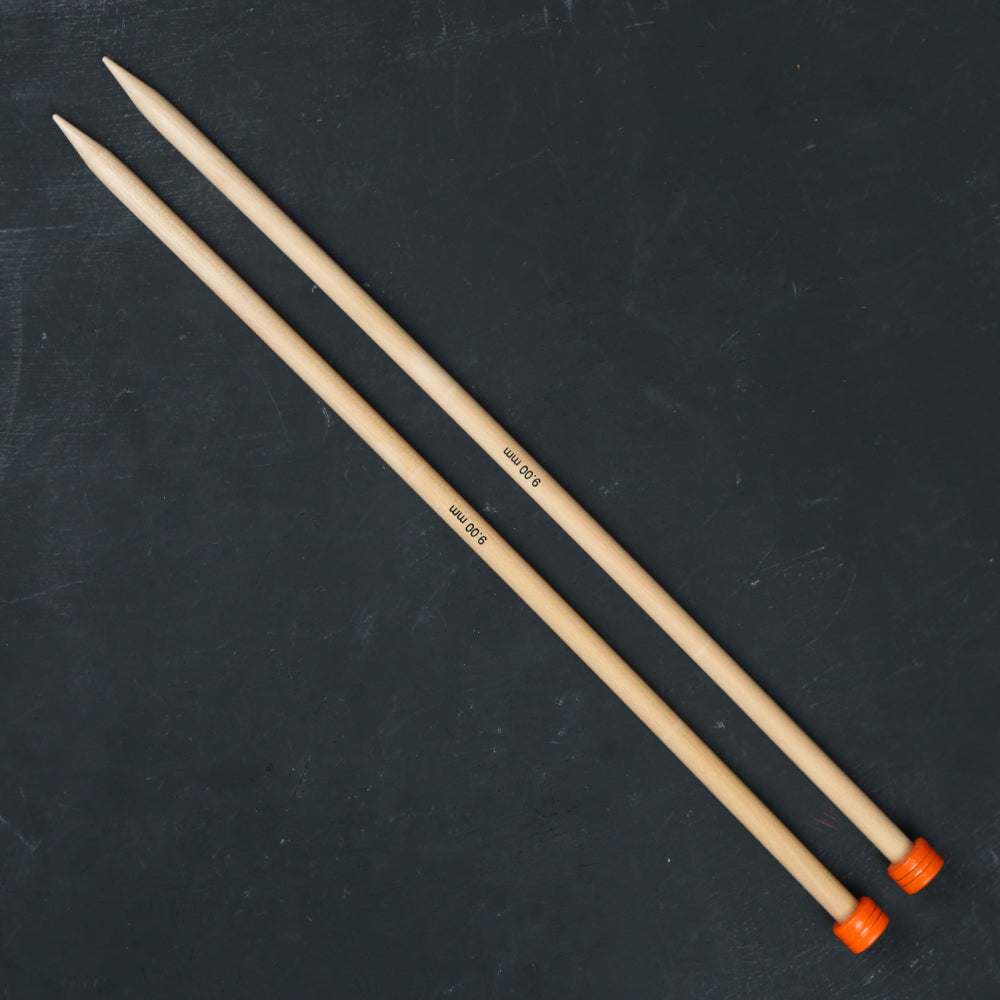 KnitPro Basix Birch 9mm 35cm Single Pointed Knitting Needles - 35266