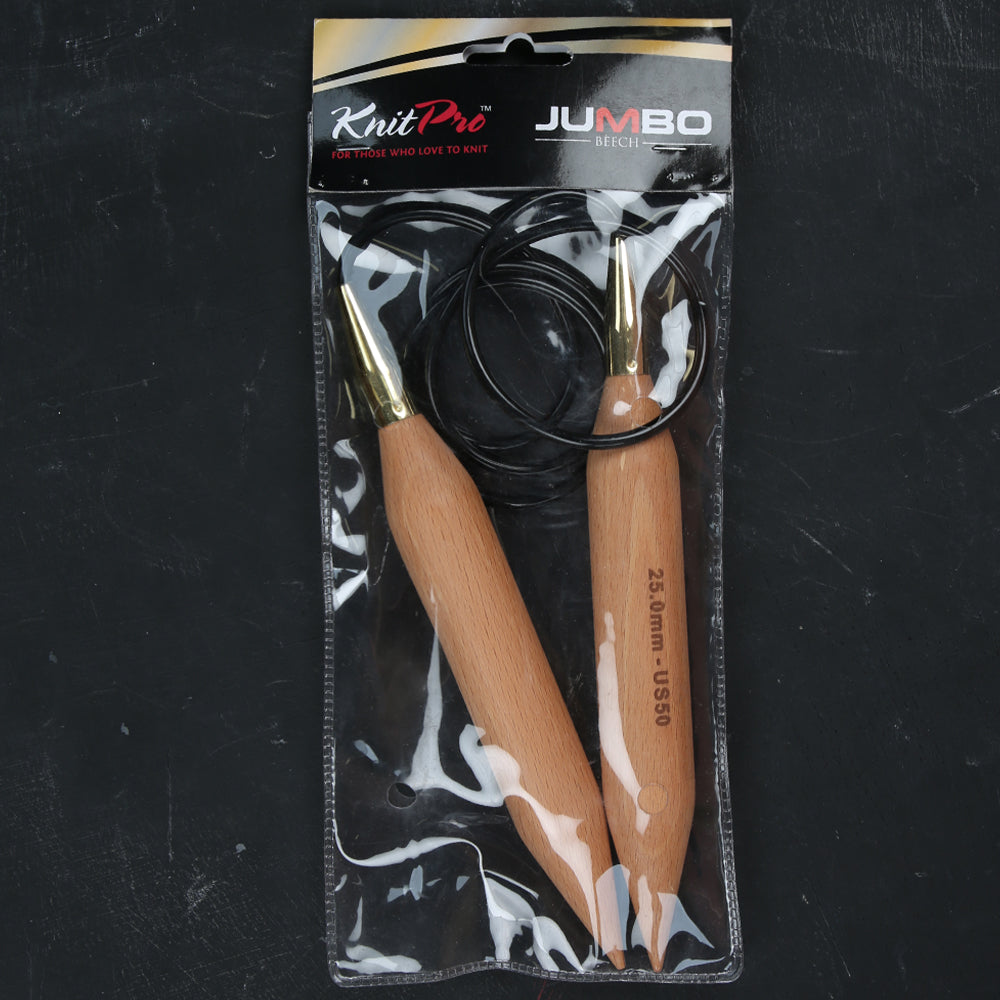 KnitPro Jumbo Birch 25mm 120cm Fixed Circular Knitting Needles - 35374