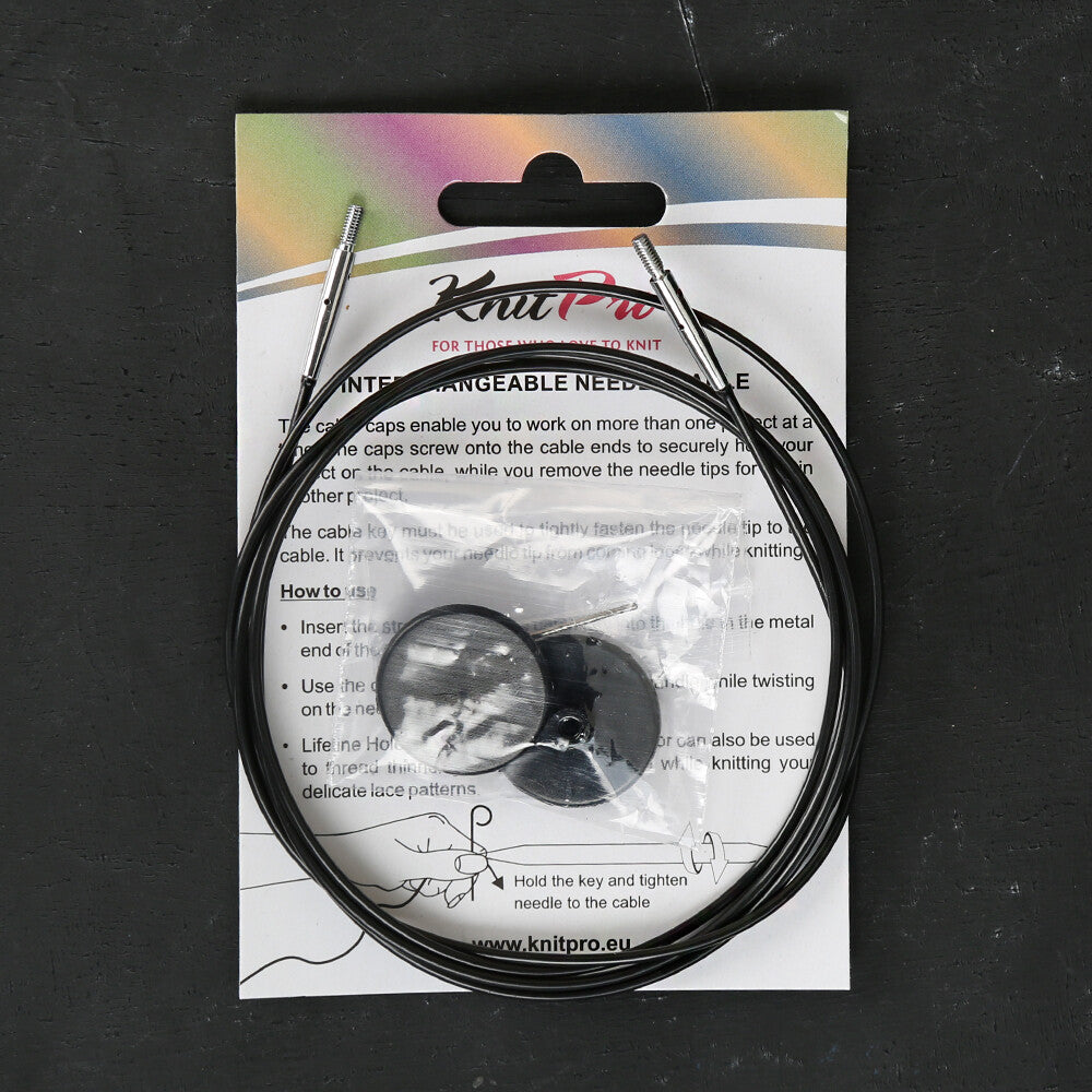 KnitPro 150 cm 1 pieces of knitting Cable, Black - 10525