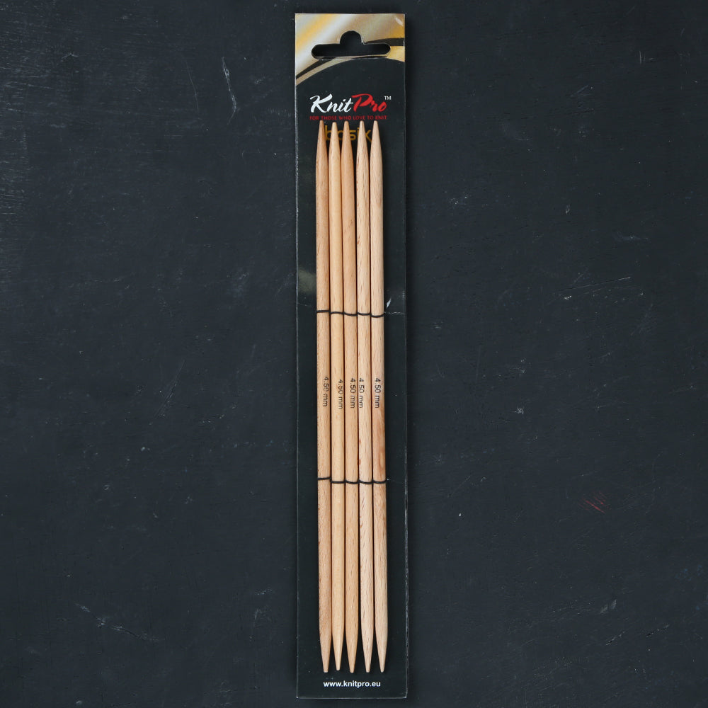 KnitPro Basix Birch 4.5mm 20cm Double Pointed Needles - 35118