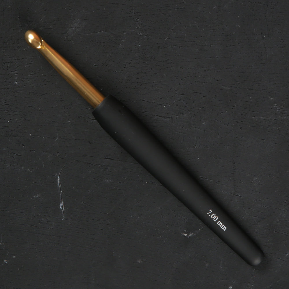KnitPro Aluminum Gold 7mm Crochet Hook, Black - 30882