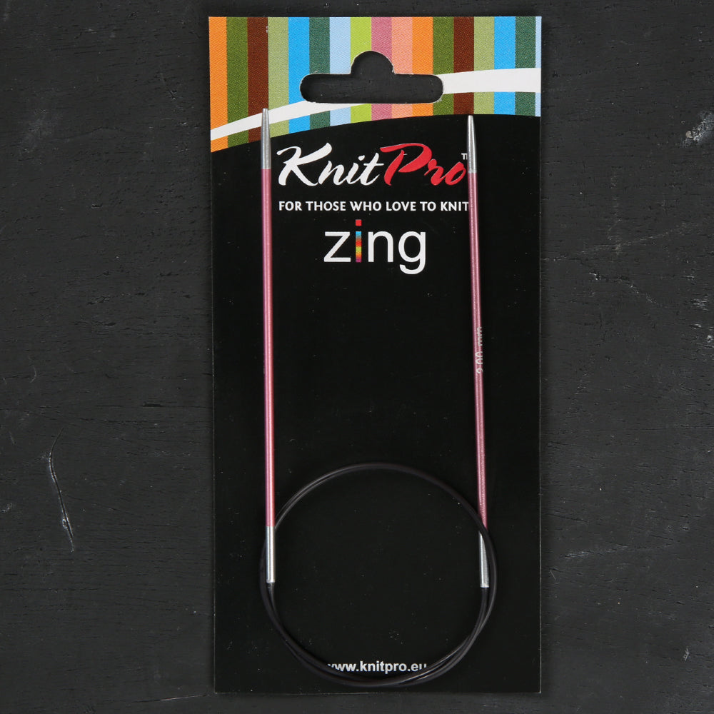 KnitPro Zing 2 Mm 40 Cm Metal Circular Needles, Coral - 47061