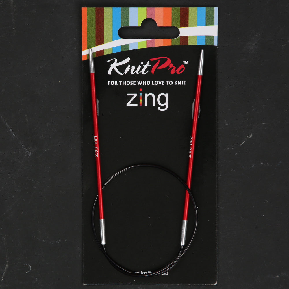 KnitPro Zing 2.5 Mm 40 Cm Metal Circular Needles, Garnet - 47063