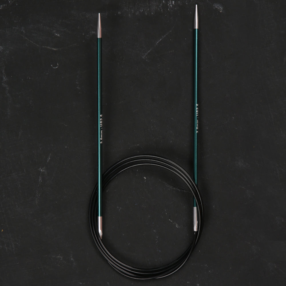 KnitPro Zing 3 Mm 100 Cm Metal Circular Needles, Jade - 47155