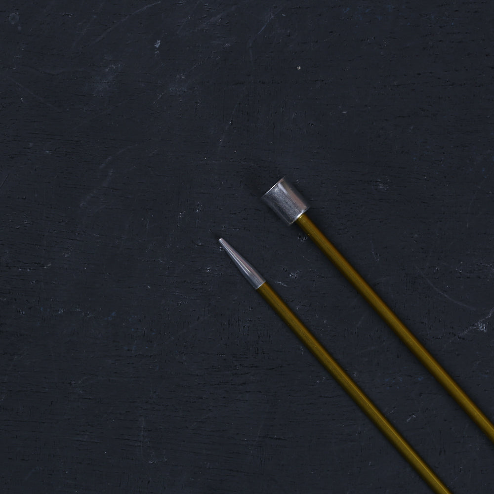 KnitPro Zing 3.5 mm 35 cm Metal Knitting Needles, Chrysolite - 47297