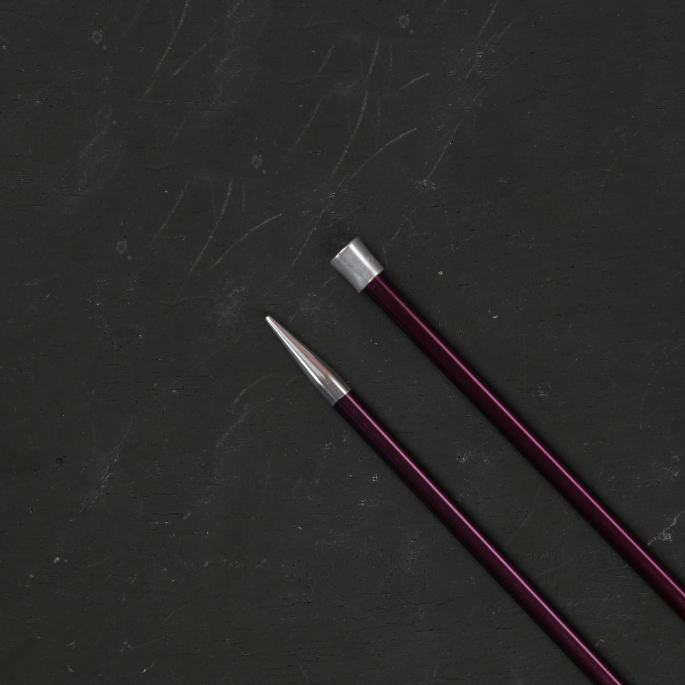 KnitPro Zing 6 mm 35 cm Metal Knitting Needles, Purple Velvet - 47303