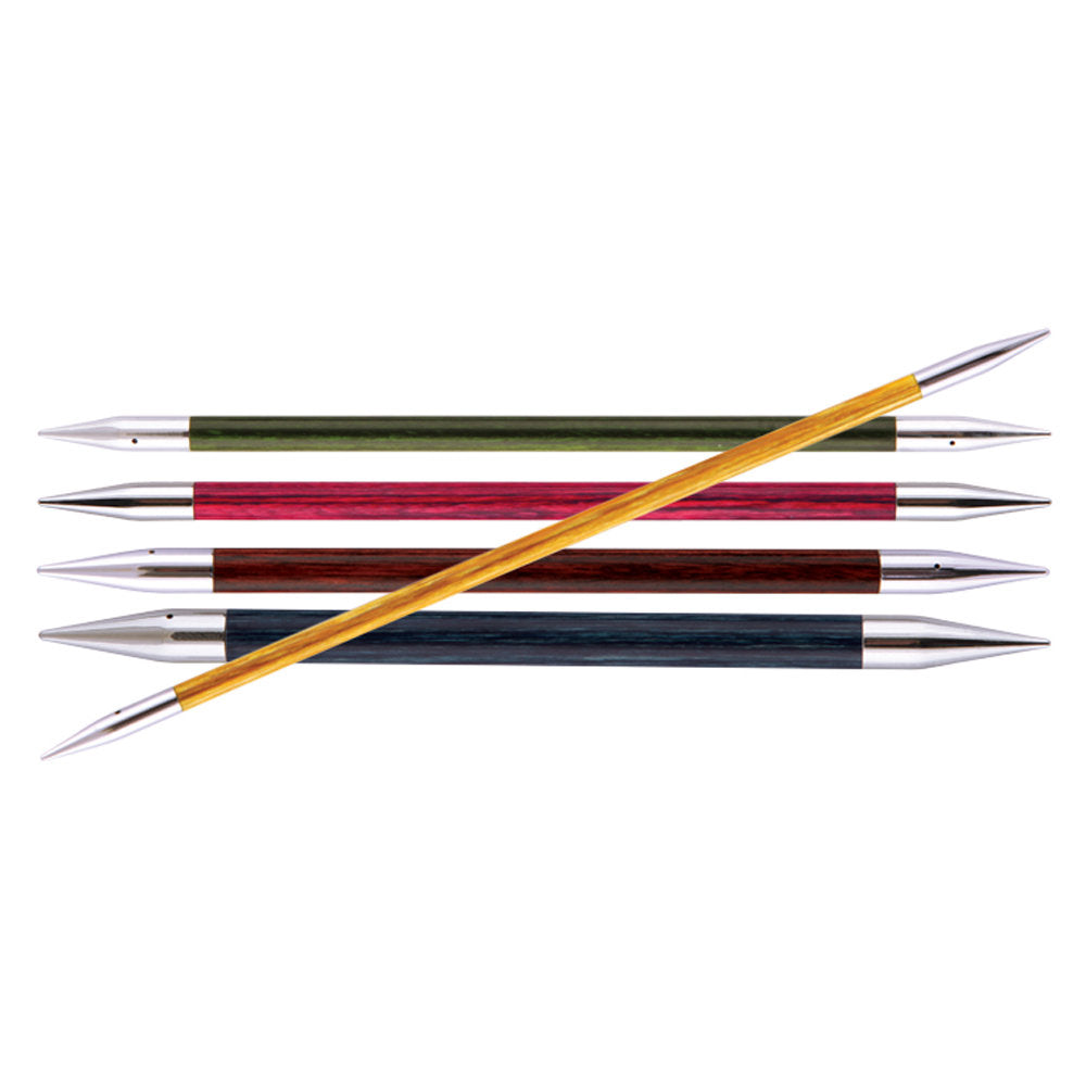 KnitPro Royale 4.5 mm 20 cm Wooden Double Pointed Needles, Grey Onyx - 29038