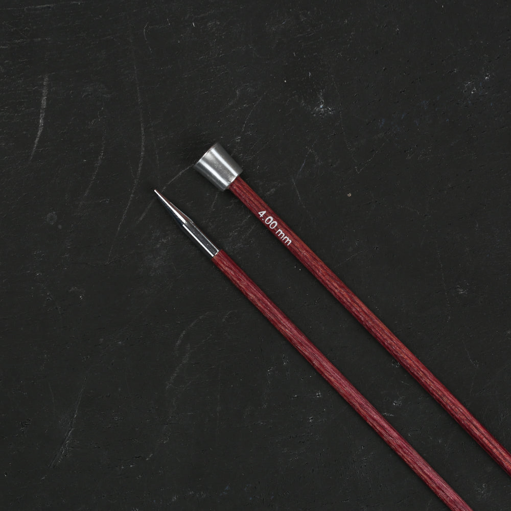 KnitPro Royale 4 mm 35 cm Wooden Single Pointed Needles, Fuchsia Fan - 29215