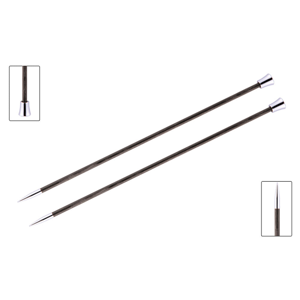 KnitPro Royale 4.5 mm 35 cm Wooden Single Pointed Needles, Grey Onyx - 29216