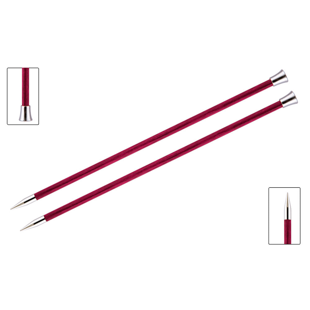 KnitPro Royale 6 mm 35 cm Wooden Single Pointed Needles, Candy Pink - 29219