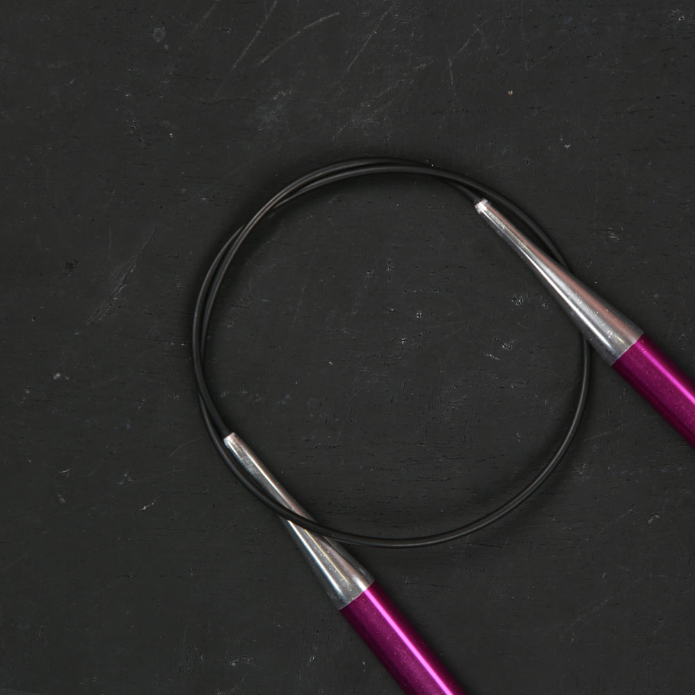 KnitPro Zing 10 mm 60 cm Metal Circular Needle, Ruby - 47108