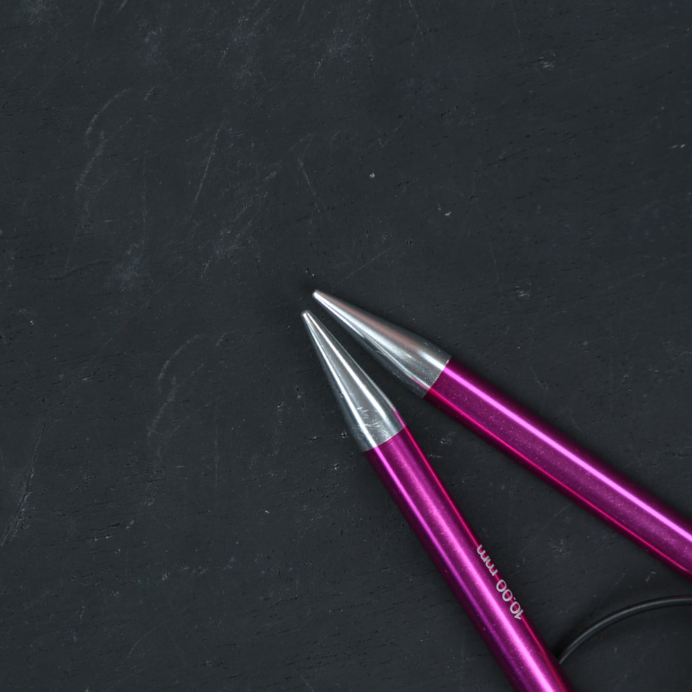 KnitPro Zing 10 mm 60 cm Metal Circular Needle, Ruby - 47108