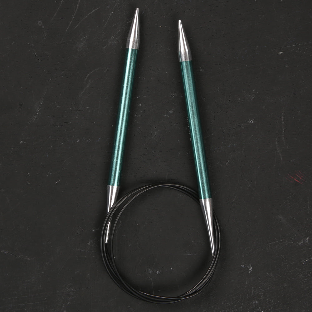 KnitPro Zing 8 mm 100 cm Metal Circular Needle, Emrald - 47166