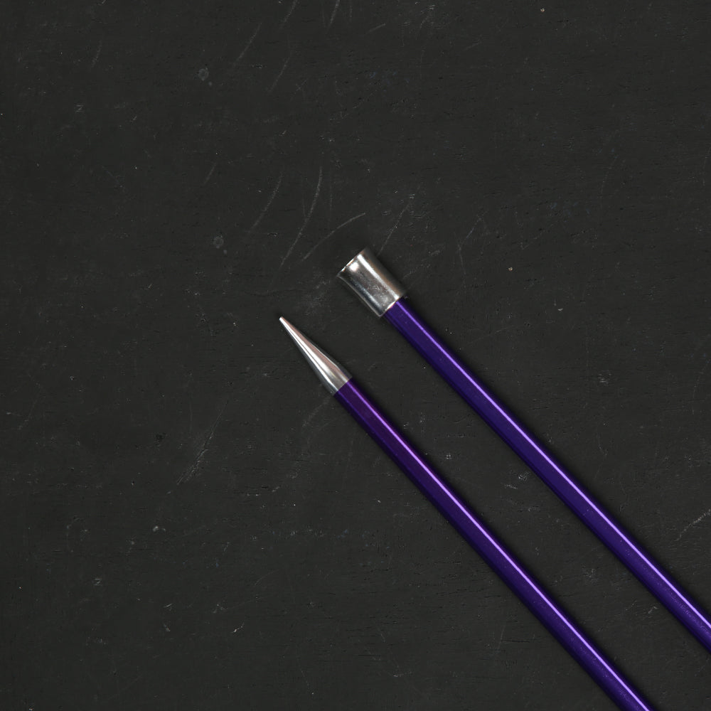 KnitPro Zing 7 mm 35 cm Metal Knitting Needles, Amethyst - 47305