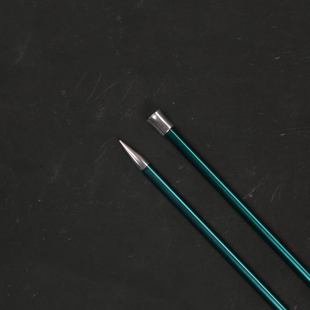 KnitPro Zing 8 mm 35 cm Metal Knitting Needles, Emrald - 47306