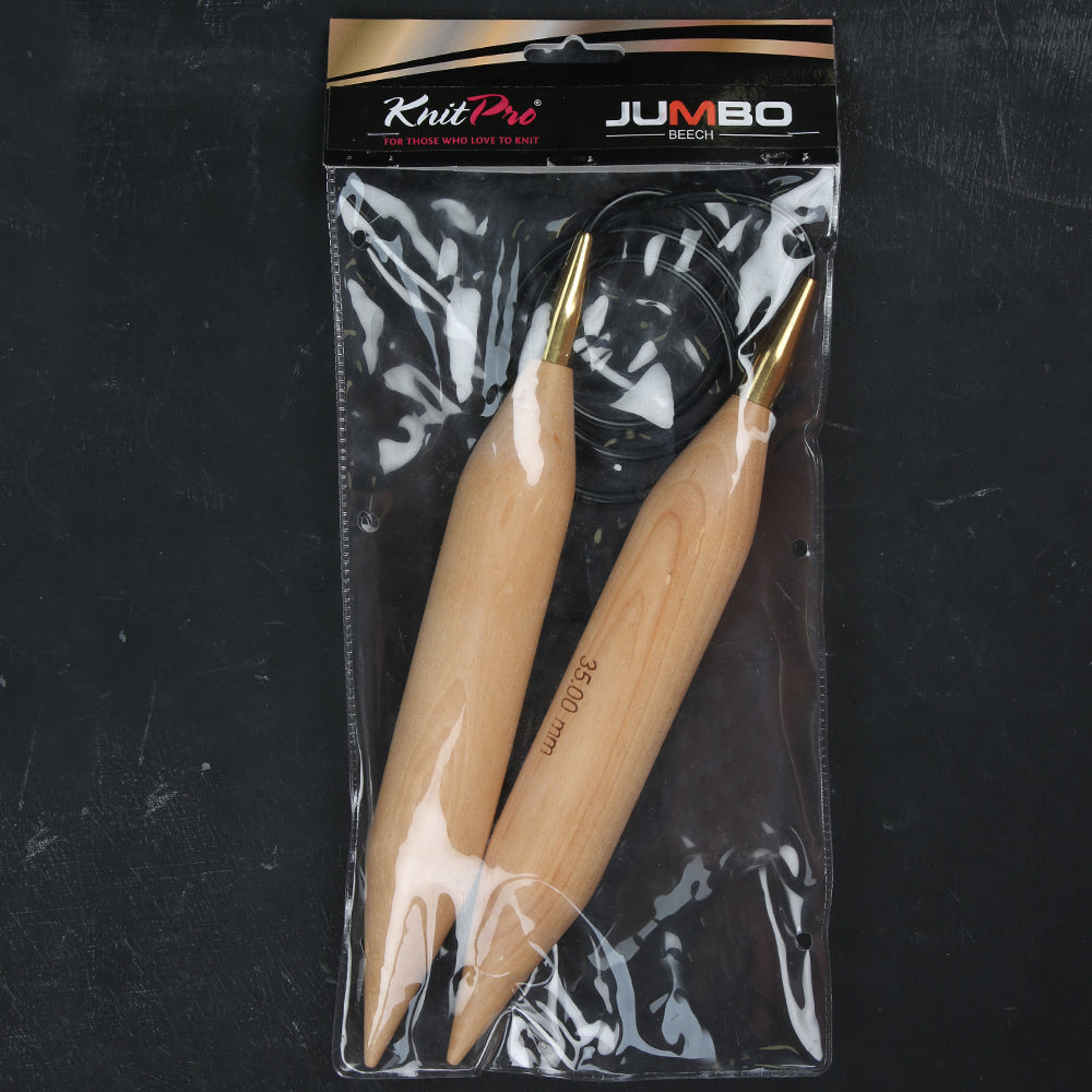 KnitPro Jumbo Birch 35 mm 120 cm Fixed Circular Needle - 35806