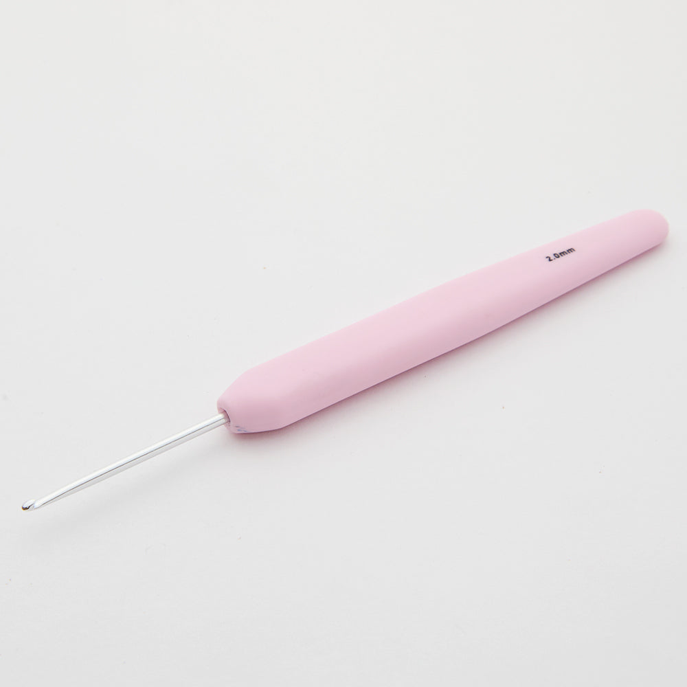 KnitPro Waves 2 mm Pink Soft Handle Wool Crochet Hook - 30931