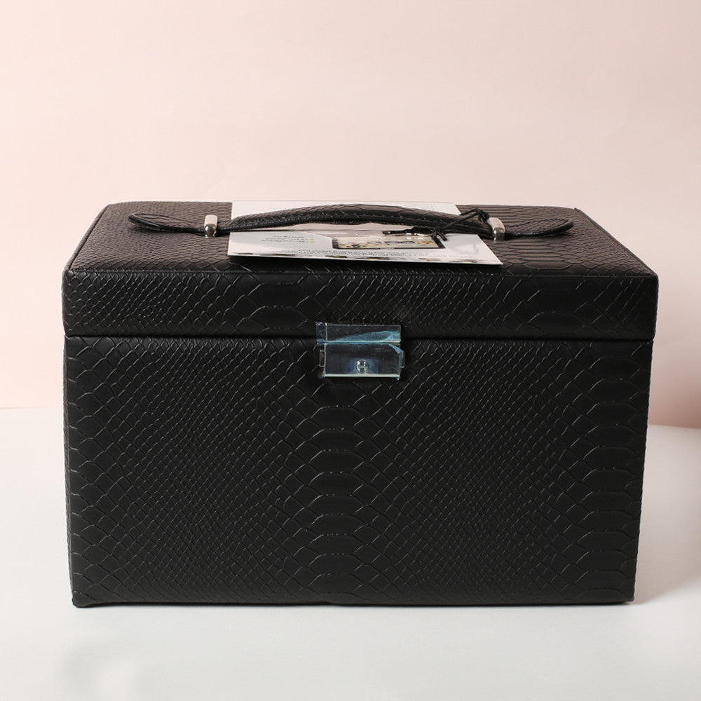 Loren All-Use Leather Box with Drawers, Black - WB.621