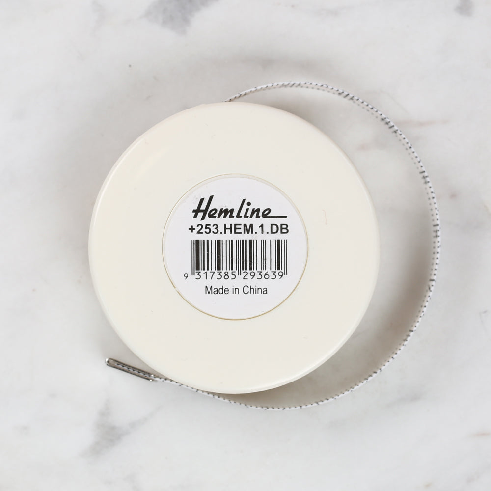 Hemline Automatic Tape Measure White 150cm/60 inch - 253