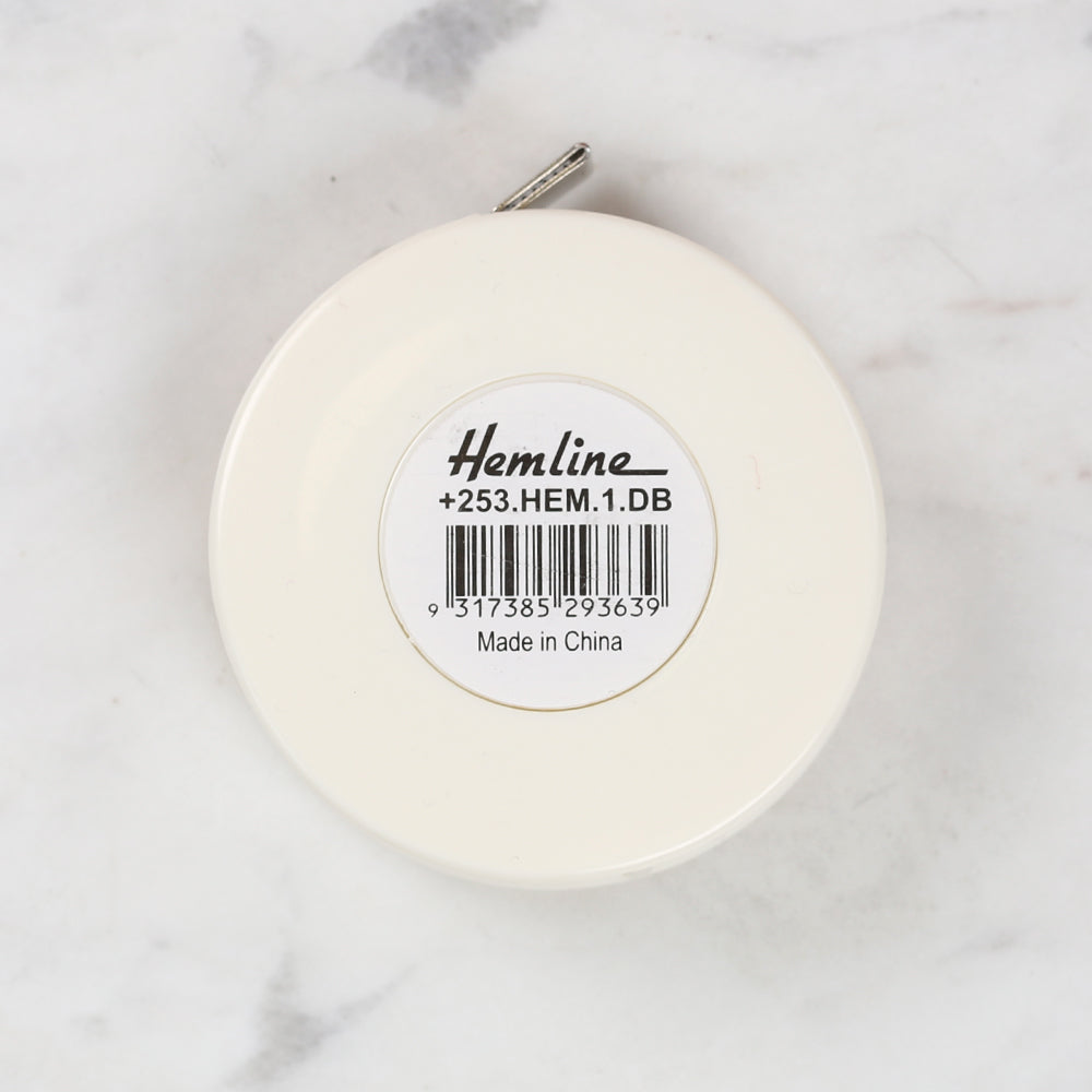 Hemline Automatic Tape Measure White 150cm/60 inch - 253