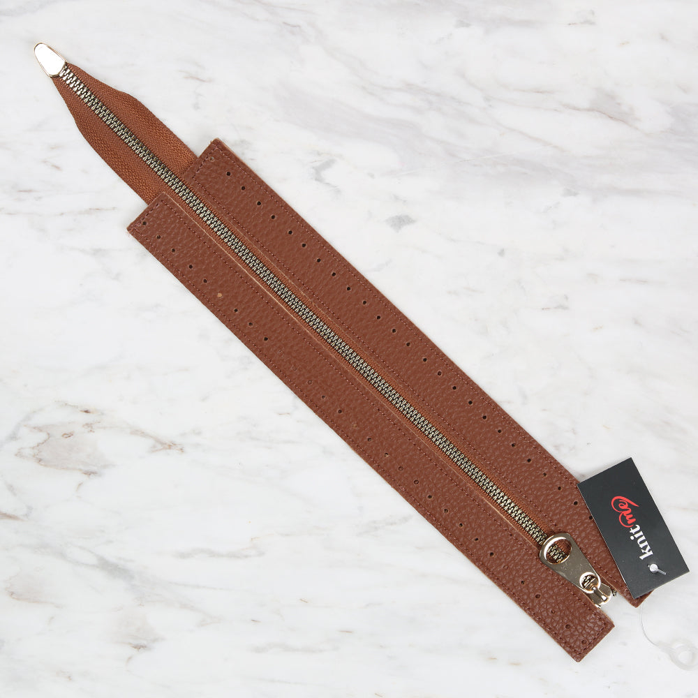 Knitme Bag Zipper 6x30 cm Taba BA-0066