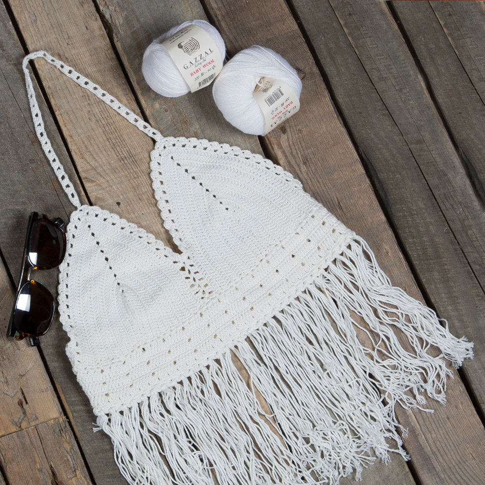 Gazzal Baby Wool Knitting Yarn, Beige - 829