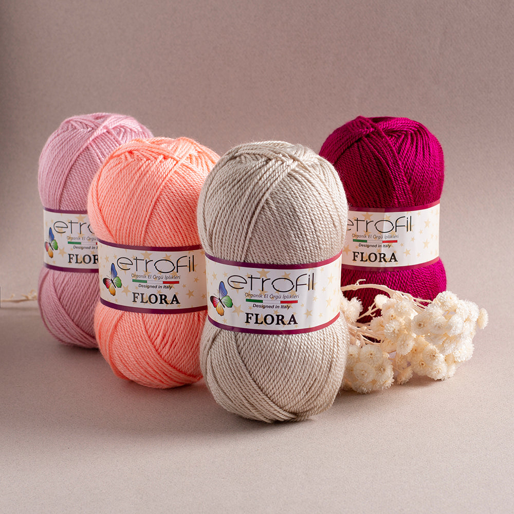 Etrofil Flora Knitting Yarn, Brown -77044