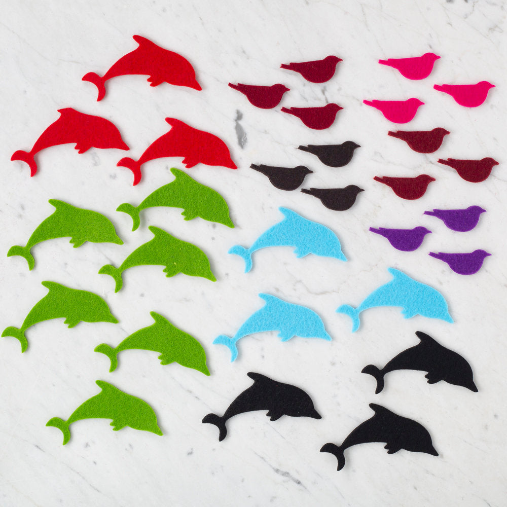 Loren 10 Packs Die Cut Felt Set - Dolphin and Bird