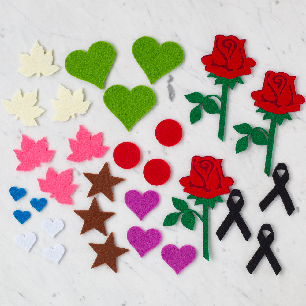 Loren 10 Packs Die Cut Felt Set - Mixed Leaves