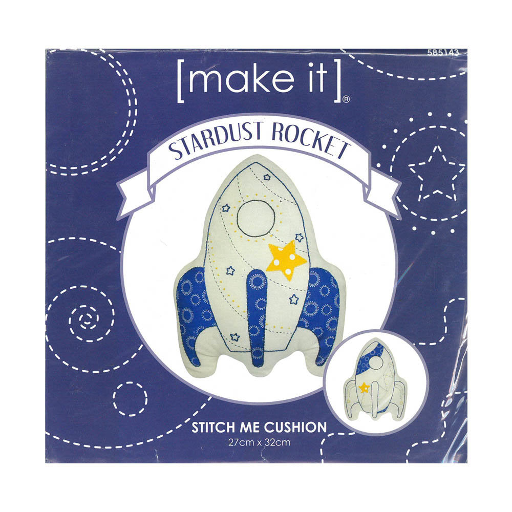 Make it 27x32 cm Cushion Embroidery Kit, Rocket - 585143