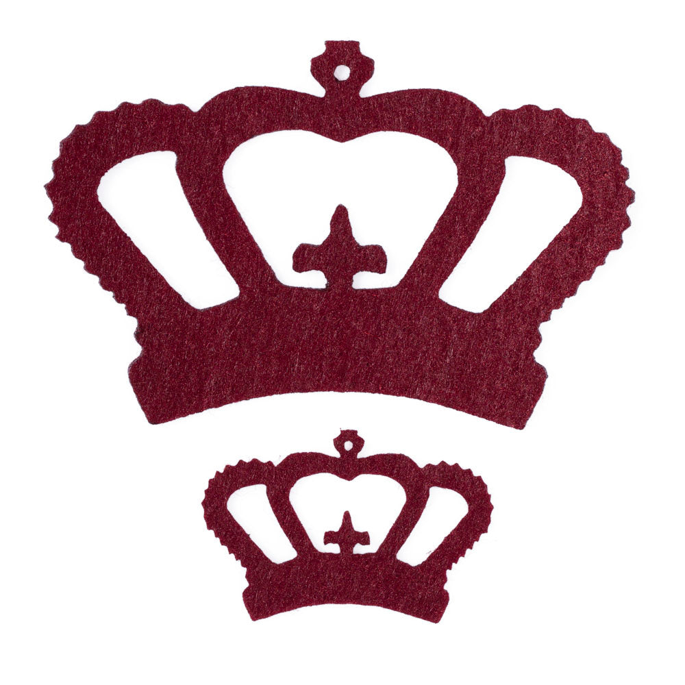La Mia 10 Pieces Crown Shaped Die Cut Felt, Claret - FS314-M14