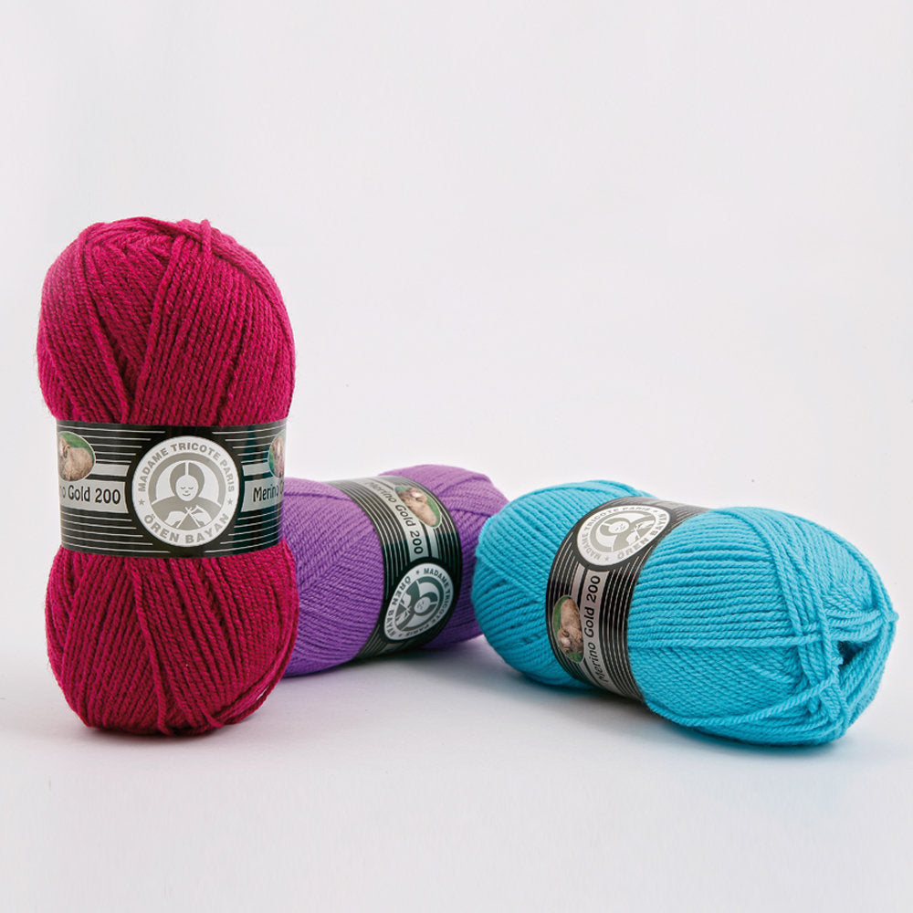 Madame Tricote Paris Merino Gold 200 Knitting Yarn, Purple - 51-1842