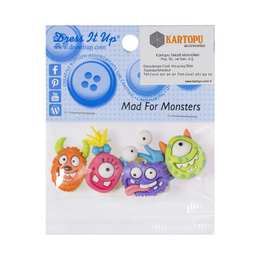 Dress It Up Creative Button Assortment, Monsters - 7671