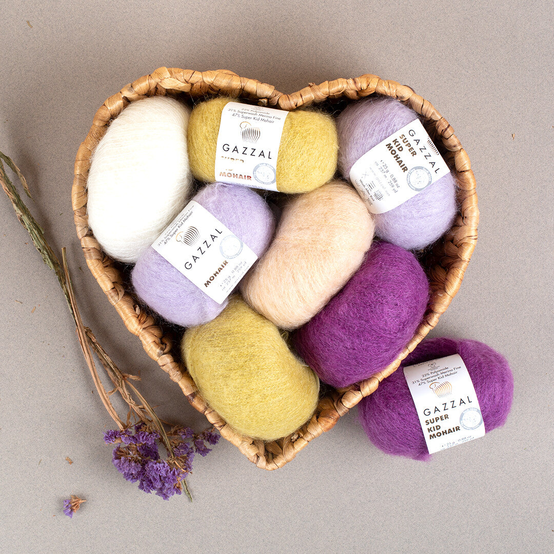 Gazzal Super Kid Mohair 25 Gr Knitting Yarn, Lilac - 64413