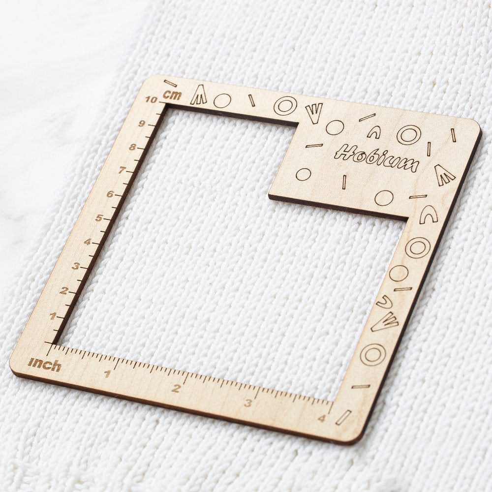 Hobium 10x10 cm Wooden Knitting Gauge Frame
