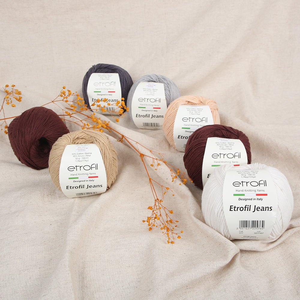 Etrofil Jeans Knitting Yarn,Cream - 077