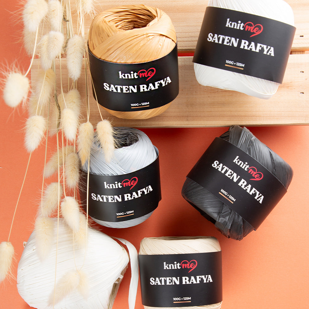 Knitme Satin Raffia Yarn, Cream - 5